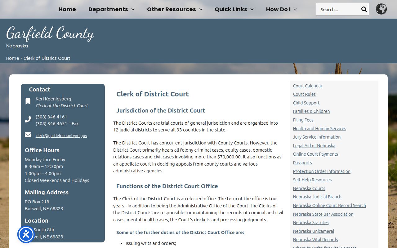 Garfield County court docket District Clerk records office