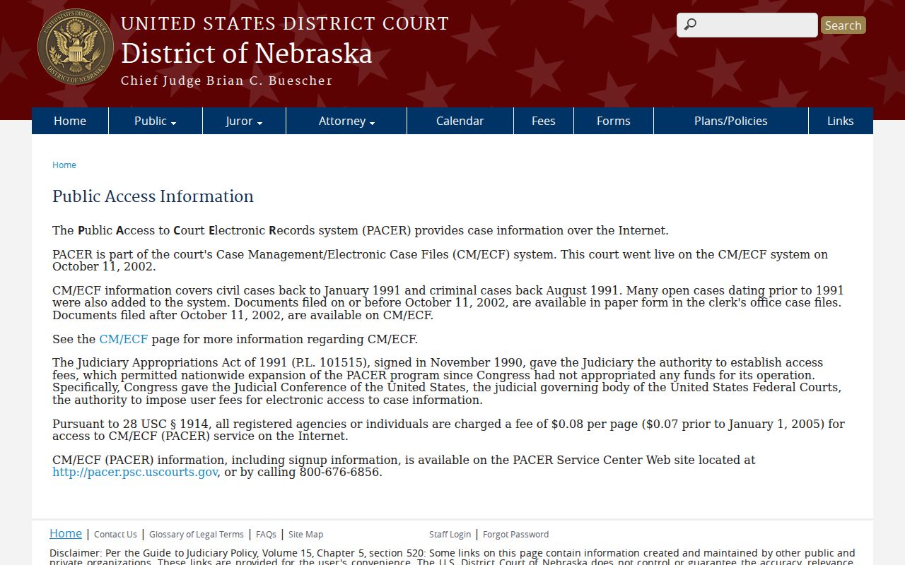 Garfield County court docket federal PACER access distinction
