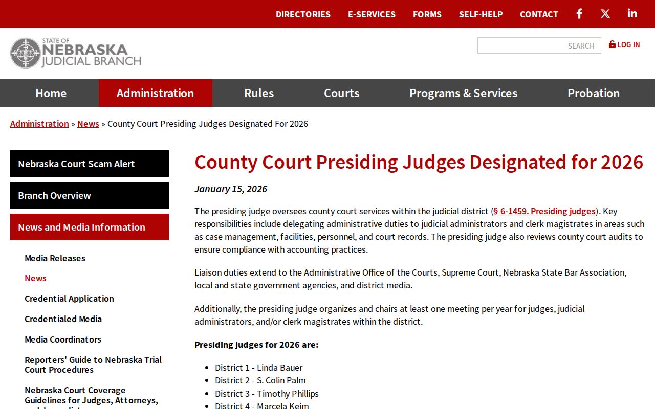 Garfield County court docket 2026 presiding judge notice